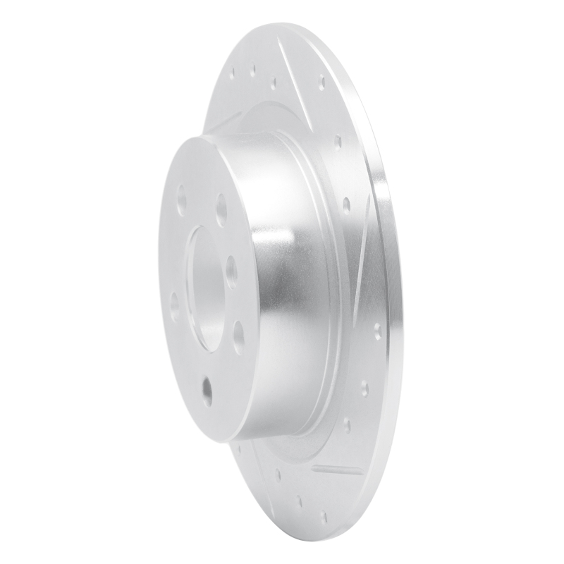 BMW 220i Brake Rotor (1) - Rear Right - R1 Concepts - Drilled & Slotted - Silver - `14-`25